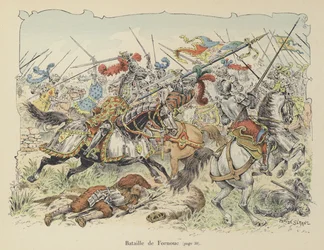 The Chevalier de Bayard Fighting the Spanish at the Battle of Fornovo, Italy, 1495